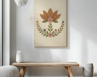Lotus Canvas Print: Boho Floral Wall Art for Yoga Studio