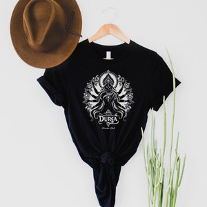 Durga Goddess Graphic Tee - Spiritual Yoga Shirt, Hindu Deity Artwork, Women&#39;s Empowerment Clothing, Unique Spiritual Gift