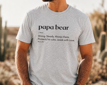 Papa Bear Definition Shirt, Minimalist Dad Tee, Protective Father's Day Gift
