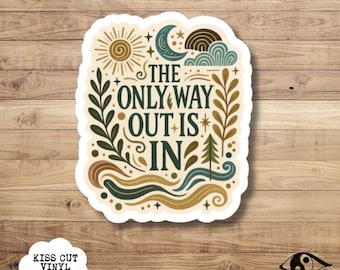Motivational Mindfulness Sticker: Boho Celestial Vinyl Decal