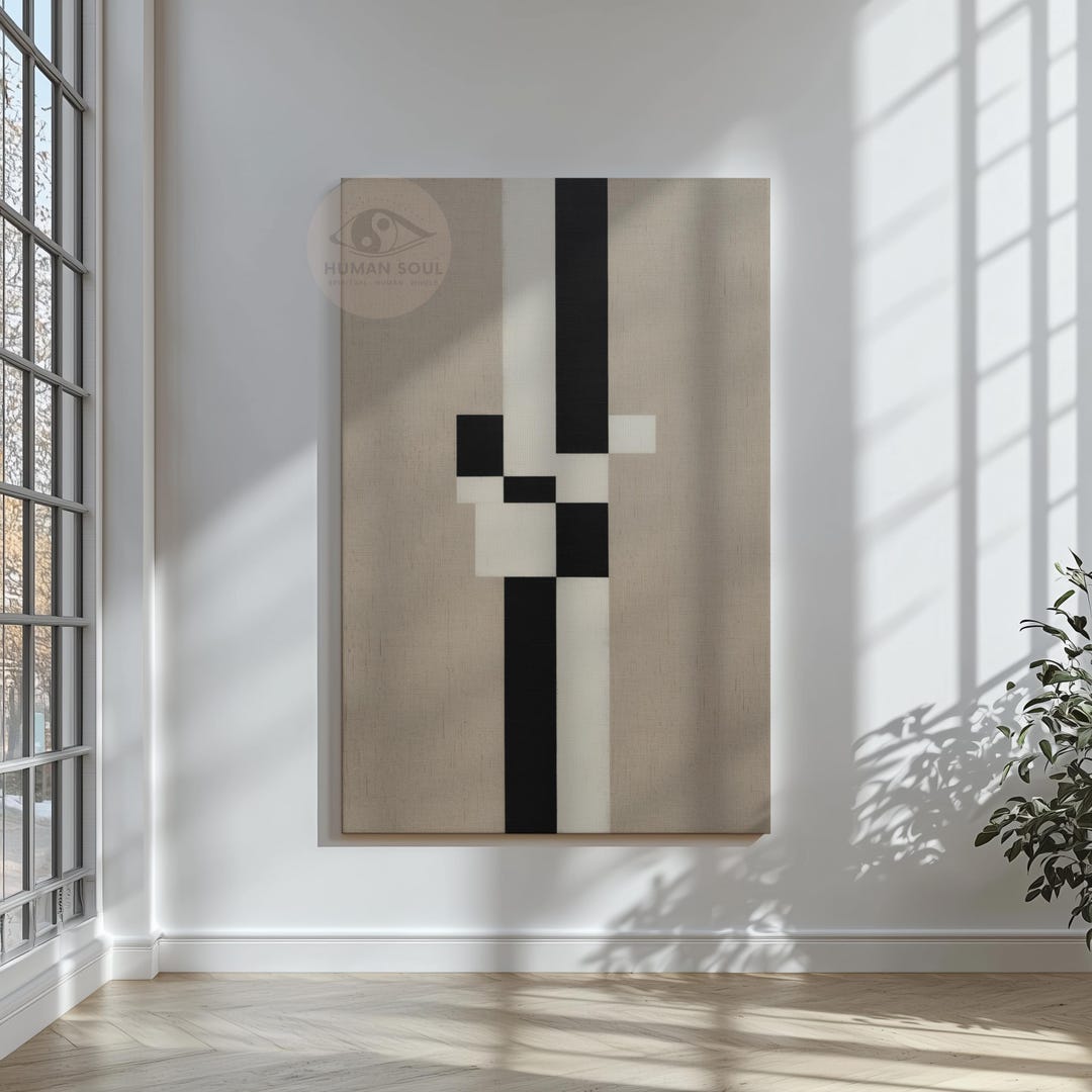 Geometric Wall Decor: Minimalist Black White Art (office or Living Room ...