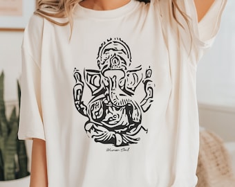Ganesh Mandala Shirt: Boho Yoga, Hindu Elephant God Tee