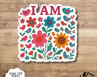 Floral Kiss-Cut Stickers: Motivational Laptop Decals for Nature Lovers