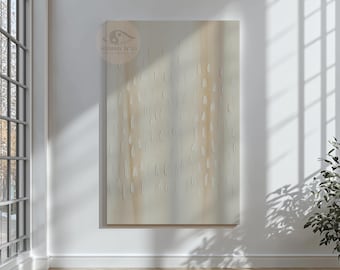 Minimalist Beige Textured Canvas Art Print, Modern Abstract Home Decor