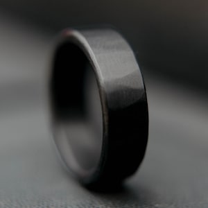 Mens Black Ring, Black Zirconium Wedding Band, Handmade Wedding Ring, Mens Black Wedding Ring, Unique Wedding Band, Men's Wedding Band