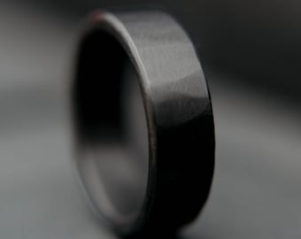 Mens Wedding Band, Black Zirconium Wedding Band, Mens Black Ring, Handmade Wedding Ring, Mens Black Wedding Ring, Unique Wedding Band
