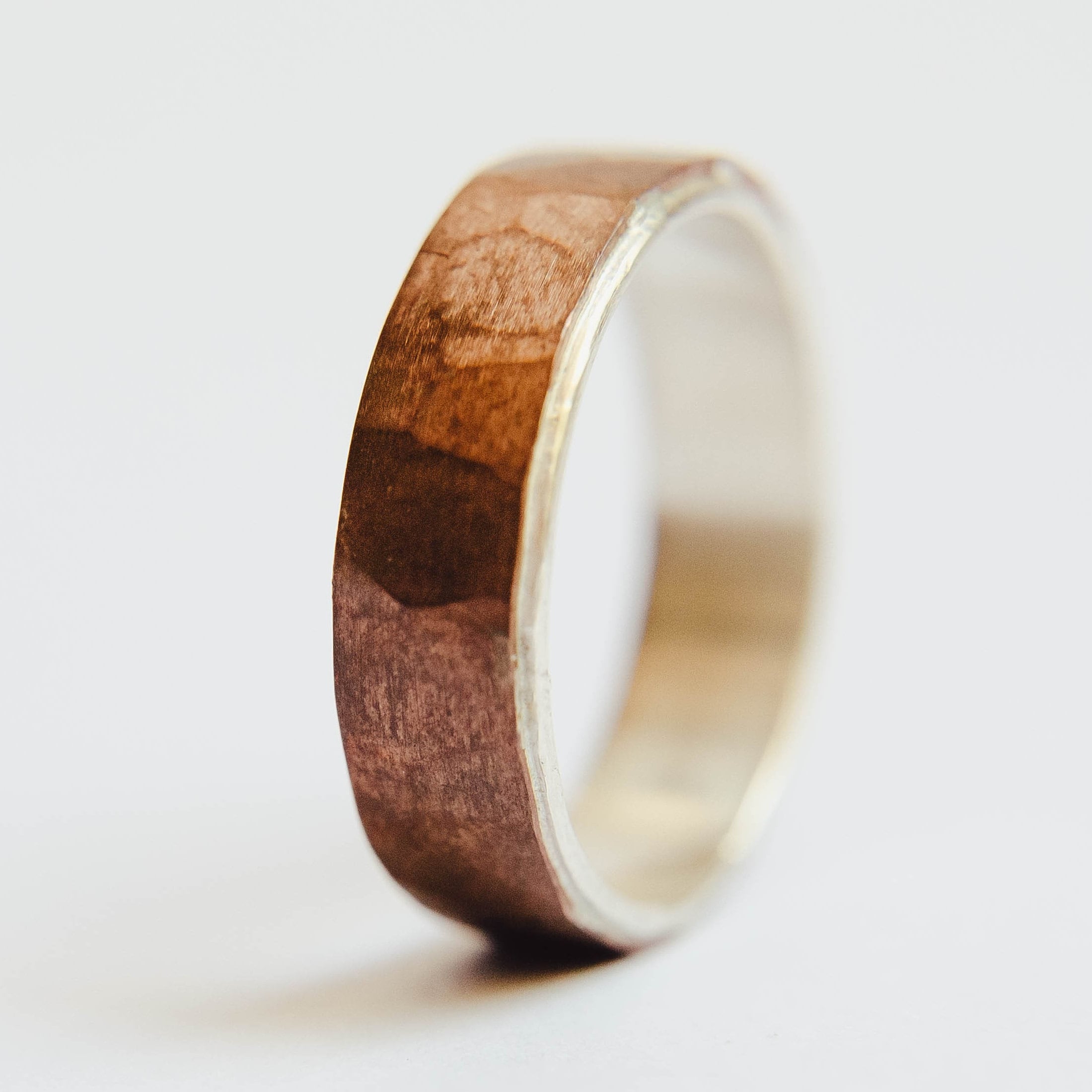 Rustic Mens Copper and Silver Wedding Band, Mens Silver Wedding Band ...