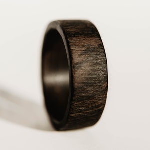 African Blackwood Ring, Mens Wood Ring, Mens Black Ring, Wooden Ring, Unique Ring, Mens Ring, Dark Wood Ring, Mens Rustic Ring