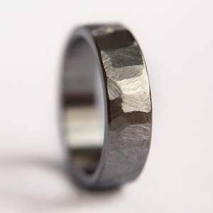 Distressed Titanium Wedding Band, Titanium Ring, Mens Wedding Band, Rustic Wedding Band, Rough Wedding Ring, Handmade Wedding Band