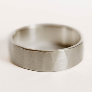 Sterling Silver Wedding Band, Forged Rustic Wedding Ring, Handmade Wedding Ring, Unique Wedding Band, Boho Wedding Band, Men's/Women's Band