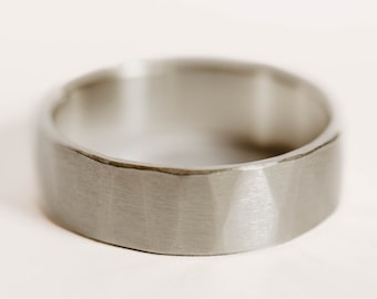 Sterling Silver Wedding Band, Forged Rustic Wedding Ring, Handmade Wedding Ring, Unique Wedding Band, Boho Wedding Band, Men&#39;s/Women&#39;s Band