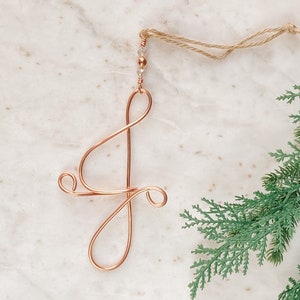 Personalized Initial Christmas Ornament, Christmas Initial Copper Keepsake, Custom Initial Ornament, Unique Favor Idea