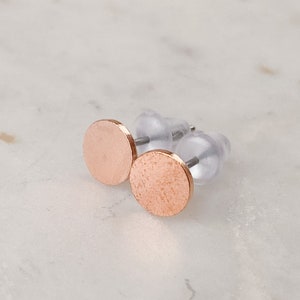 Copper Studs, Circle Stud Earrings, Everyday Earrings