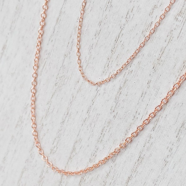 Copper Necklace Chain, Solid Copper Adjustable Chain with Pure Copper Lobster Clasp