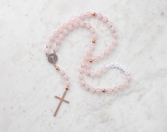 Rosario personalizado, rosario de bautismo para niñas, regalo de bautismo para niños