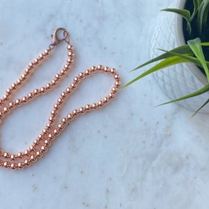 Copper Beaded Necklace, Healing Copper Necklace