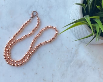 Copper Beaded Necklace, Healing Copper Necklace