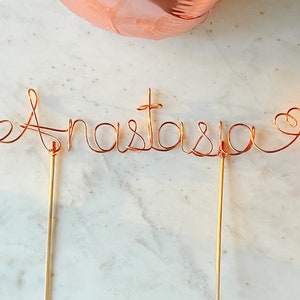 gepersonaliseerde bruidstaart topper, aangepaste draad verjaardagstaart topper, wire cake topper, aangepaste naam taart topper, gepersonaliseerde naam taart topper