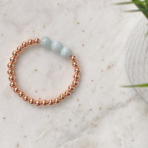 Gemstone and Copper Beaded Bracelet, Healing Copper Bracelet, Beaded Stack Bracelet, 7th Anniversary Gift