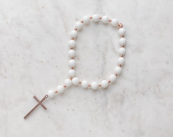 Rosario para espejo retrovisor de coche, regalo religioso para mujer, rosario para coche, regalo para madrina