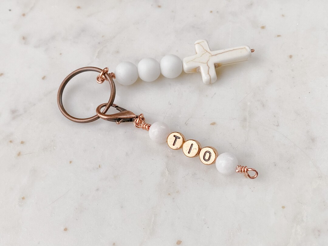 Baptism Keychain Favor, Personalized Name Keychain, Cross Favour