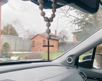 Rosario para espejo retrovisor de coche, regalo religioso para mujer, rosario para coche, regalo para madrina