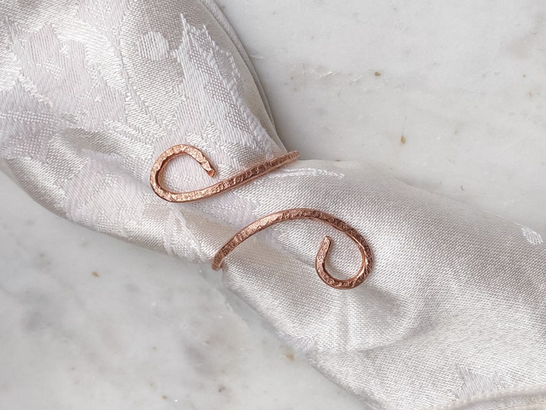 Copper Napkin Rings, Wedding Table Decor, Housewarming Gift, Rustic Napkin Rings, Wedding Napkin Holders, Set of 2, 4, 6, 8, 12 Napkin Rings image 1