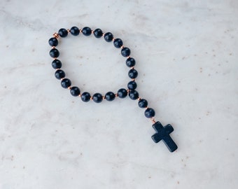Rosario para espejo retrovisor de coche, regalo religioso para hombres, rosario para coche, regalo para el padrino