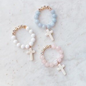 Mini Rosary Favor, Baptism Favors for Girls, Personalized Mini Rosary, Baptism Bomboniere for Boys, Cross Favours