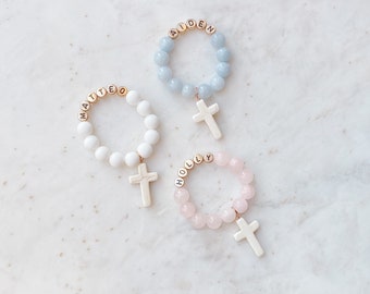 Mini Rosary Favor, Baptism Favors for Girls, Personalized Mini Rosary, Baptism Bomboniere for Boys, Cross Favours