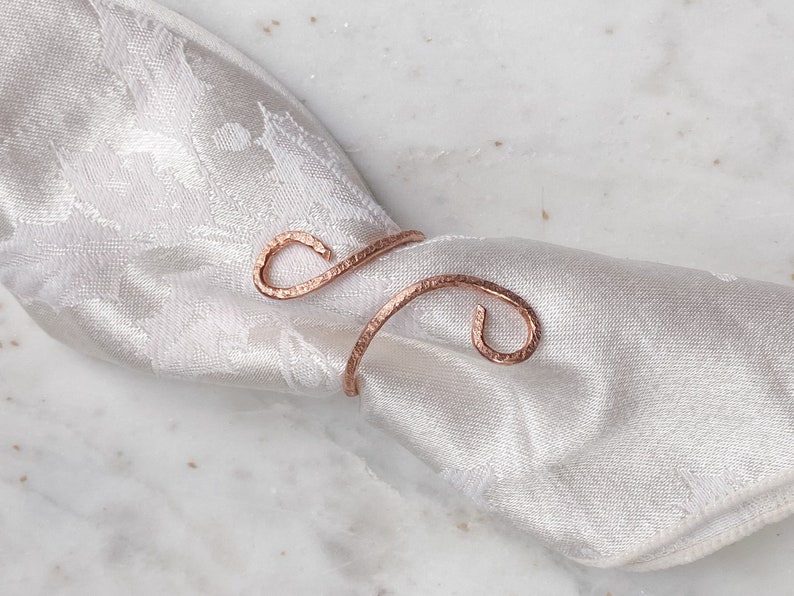 Copper Napkin Rings, Wedding Table Decor, Housewarming Gift, Rustic Napkin Rings, Wedding Napkin Holders, Set of 2, 4, 6, 8, 12 Napkin Rings image 10