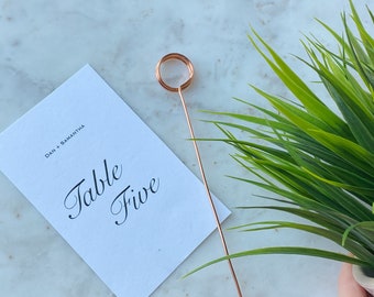 Table Number Wire Holder, Place Card Holder, Photo Holder, Name Card Holder, Minimalist Wedding Table Decoration