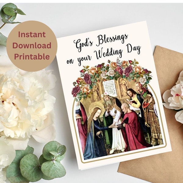 Wedding Card / Catholic Wedding Card / Printable Wedding Card / Holy Matrimony / Catholic Matrimony Card