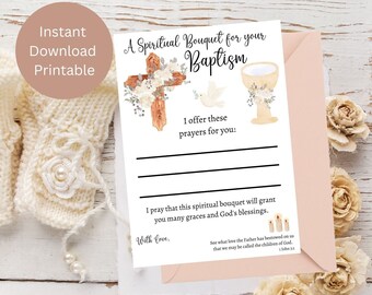 Baptism Spiritual Bouquet Card / Catholic Baptism Card / Printable Baptism Card / Catholic Printable Card / Catholic Gift