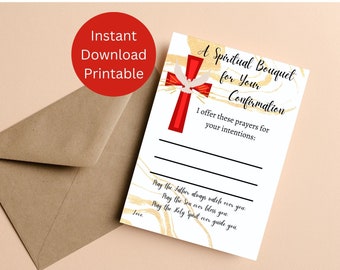 Confirmation Spiritual Bouquet Card / Catholic Confirmation Card / Printable Confirmation Card / Catholic Printable Card / Catholic Gift