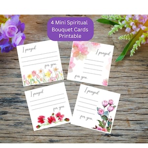 Mini cartes imprimables bouquet spirituel / cadeau catholique / carte de prière / cadeau spirituel / carte catholique / carte spirituelle / cartes de prière florales