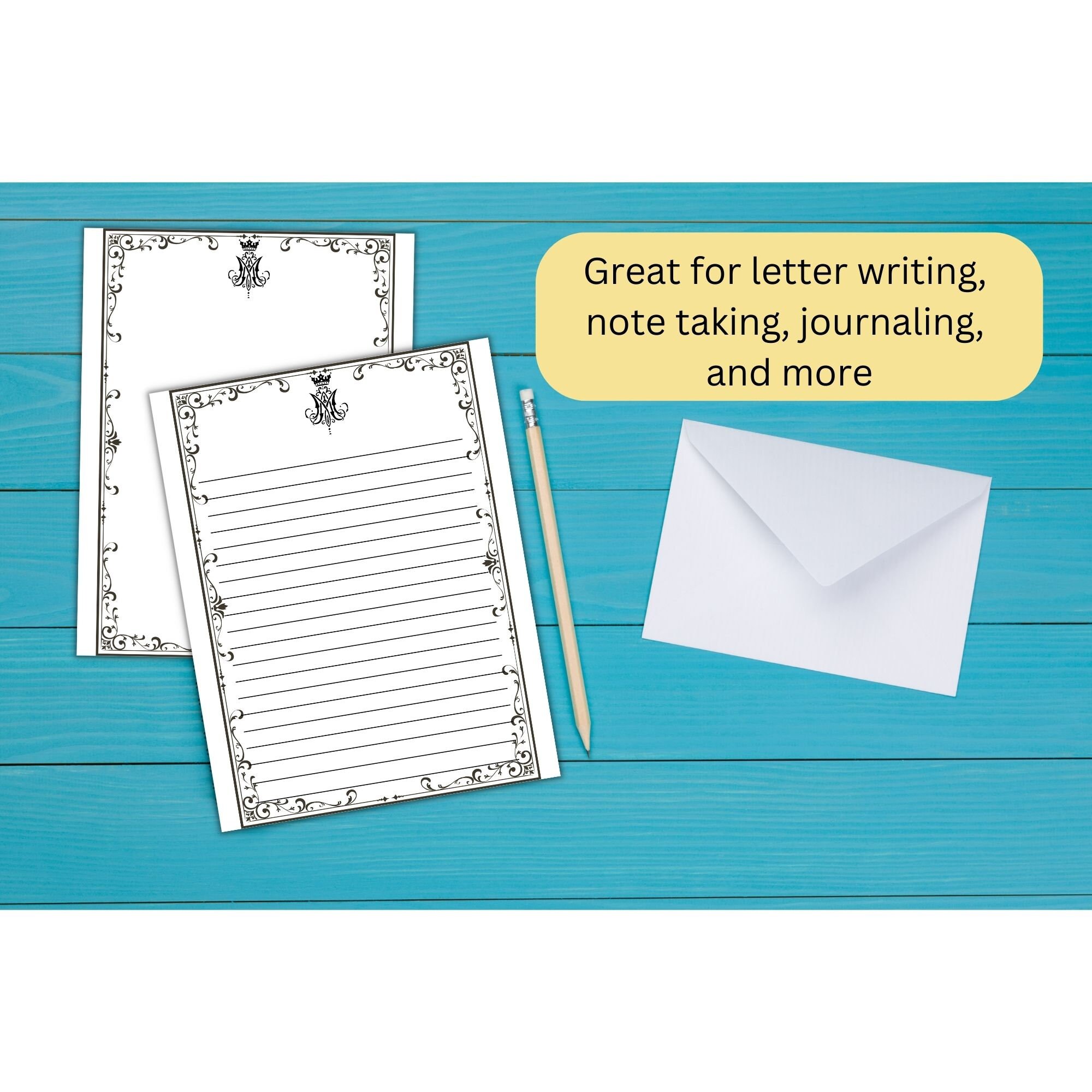 Catholic Note Taking Paper.pdf Printable Catholic Stationery / Catholic Letterhead / 8.5x11 Inch ...