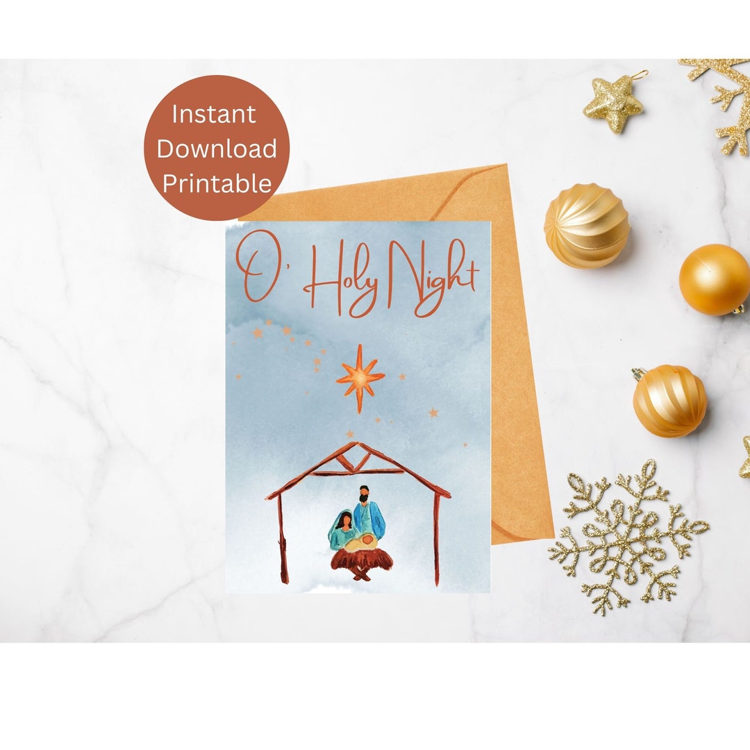Catholic Christmas Card/ Christmas Card/ Nativity Card/ Holy Etsy
