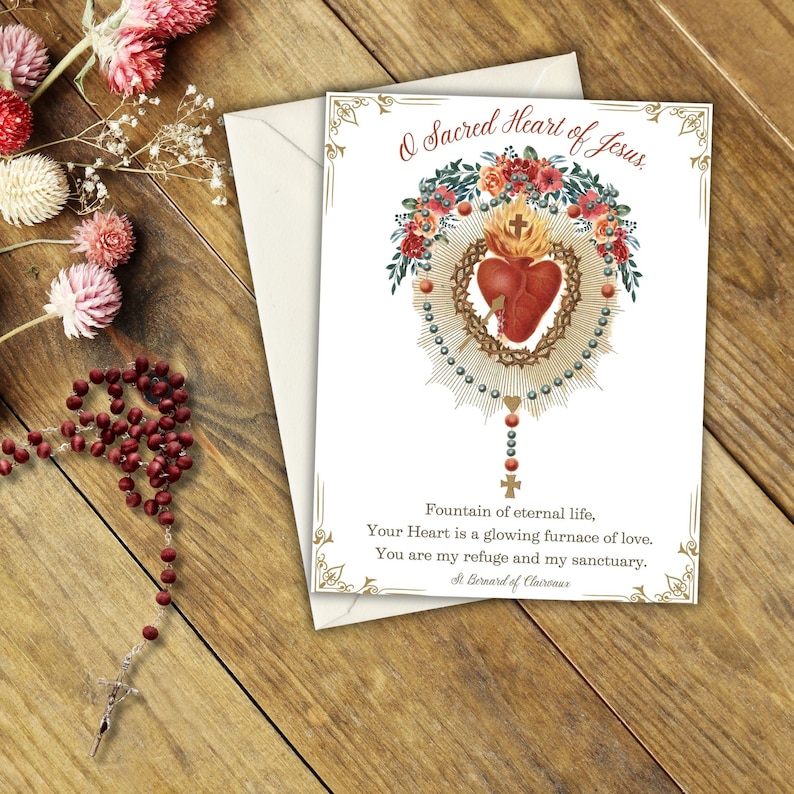 All Occasion Sacred Heart Printable Card, Sacred Heart of Jesus ...