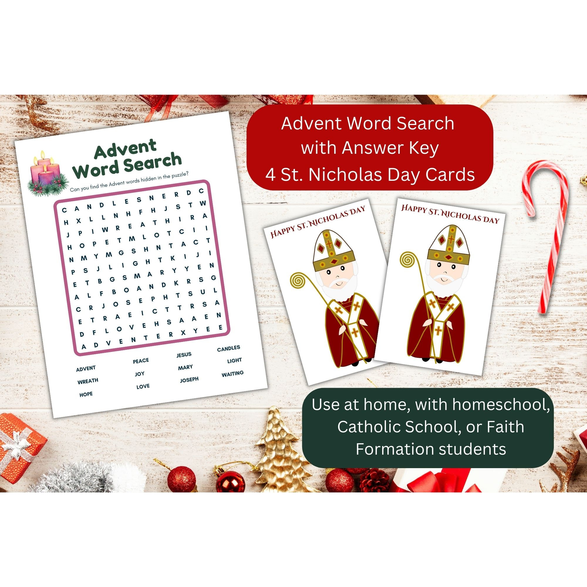 Advent Kids Printable Activity Bundle, Catholic Advent Games and ...