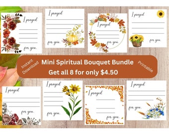 Bundle Mini Spiritual Bouquet Printable Cards / Catholic Gift / Prayer Cards / Spiritual Gift / Catholic Cards / Spiritual Cards