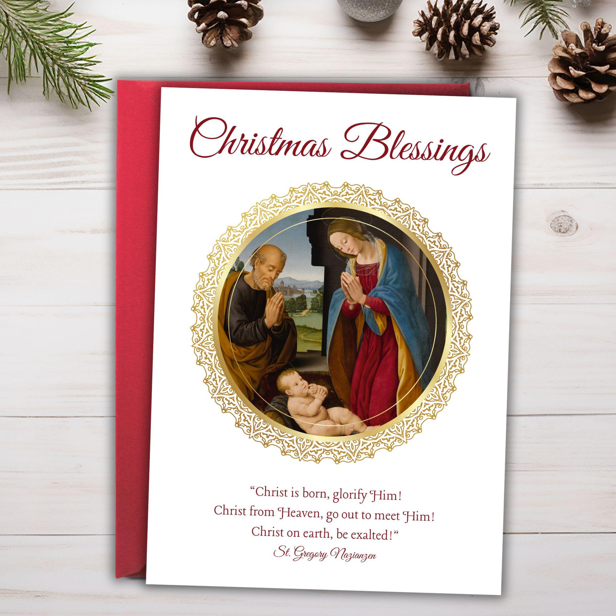 Biglietto Auguri Natale Set Di 10 Biglietti Di Auguri Di Natale Religiosi,  Decorazioni Per Cartolina Natale, image size:2000x2000