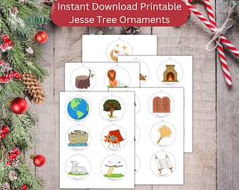 Printable Jesse Tree Ornaments/ Catholic Ornaments / Jesse Tree / Advent Activity