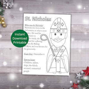 St. Nikolaus Malseite / Malseite zum Ausdrucken / Malseite St. Nikolaus / Katholische Malseite / Adventsmalerei