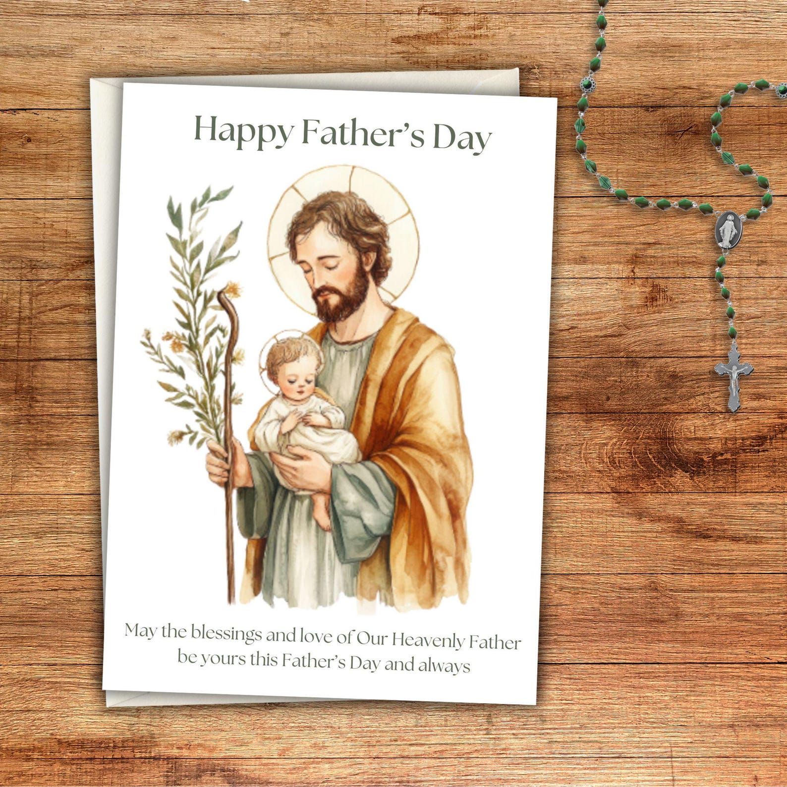 Printable Father's Day Catholic Card, Saint Joseph and Baby Jesus ...