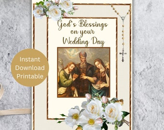 Catholic Wedding Printable Card, Holy Matrimony, Sacrament of Marriage, Catholic Greeting Card, Instant Download
