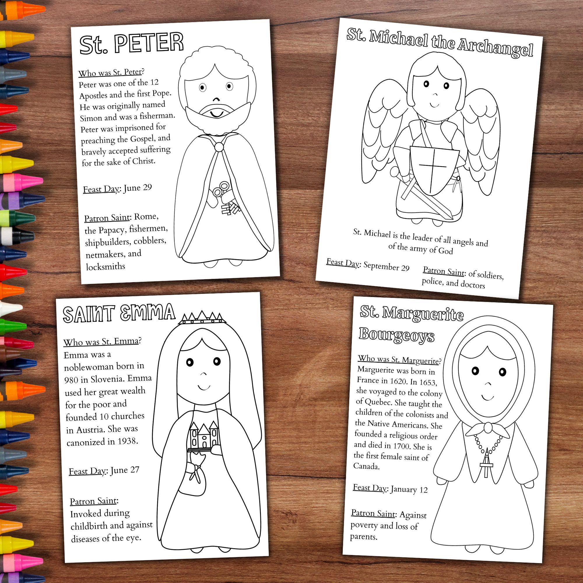 All Saints' Day Kids Bundle, Catholic Printable Games and Coloring ...
