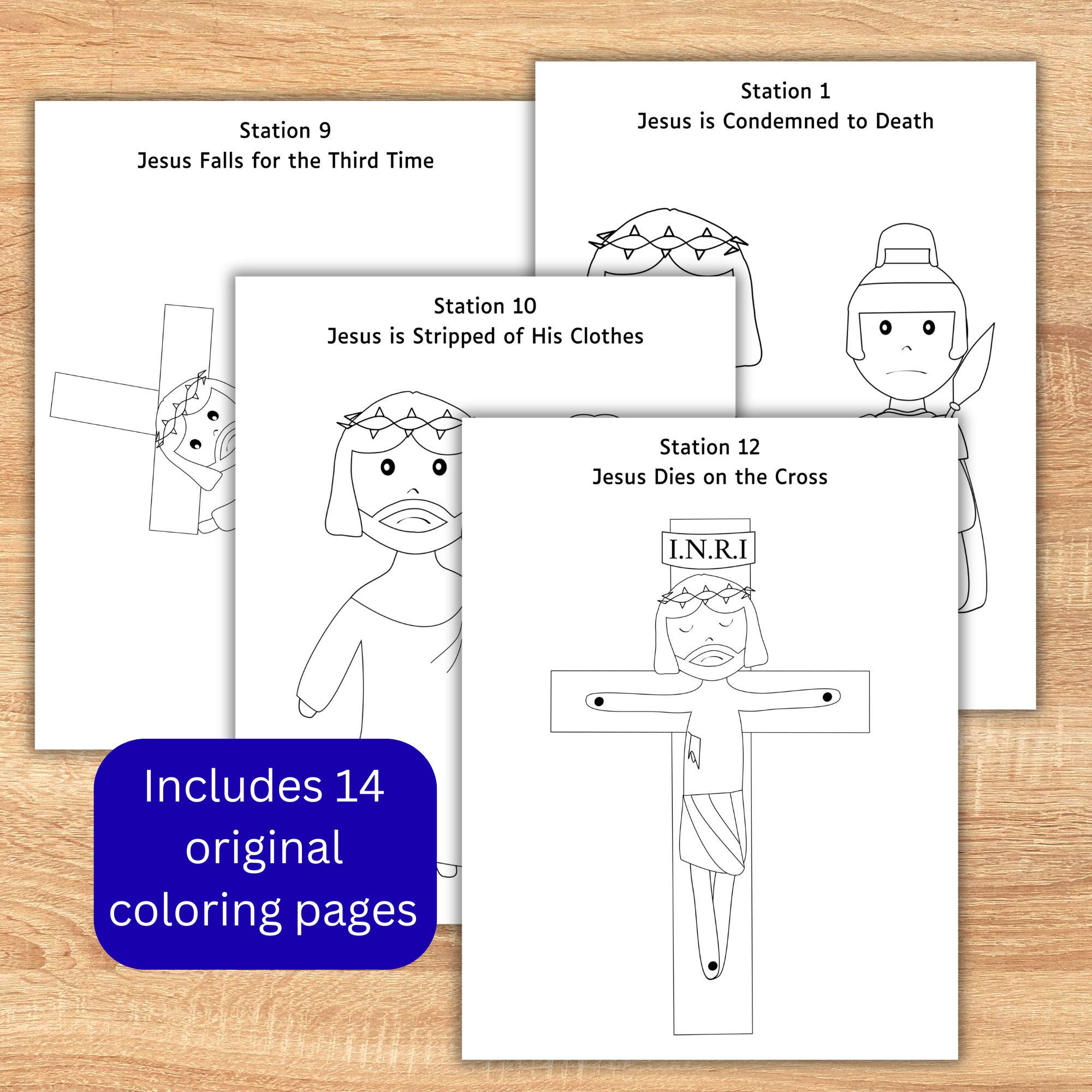 Stations of the Cross Printable Coloring Pages, Catholic Lent Activity ...