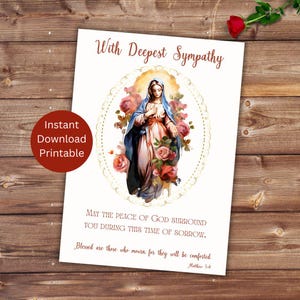 Tarjeta de condolencia católica / Tarjeta de duelo católica / Tarjeta de condolencia católica / Tarjeta católica imprimible