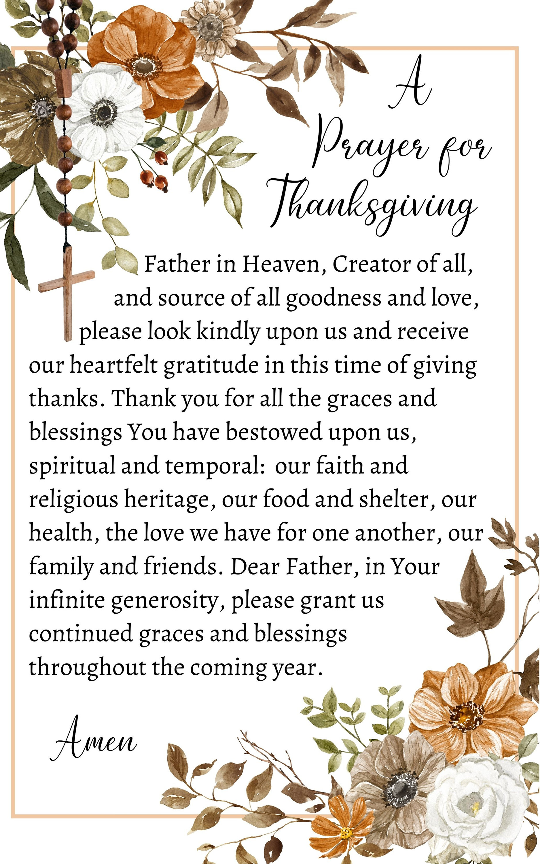 Thanksgiving Printable Prayer Cards, Catholic Prayer Card, Prayer Before Meal, Catholic Thanksgiving, Instant Download - Etsy thanksgiving-scripture-cards-free-printable-happy-home-fairy